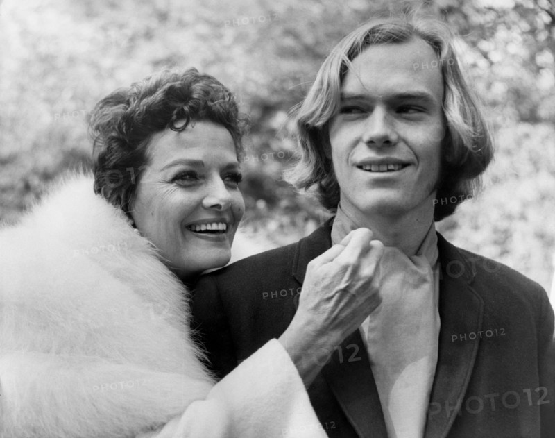 Jane RUSSELL with her adopted son Thomas KAVANAGH, London 1968