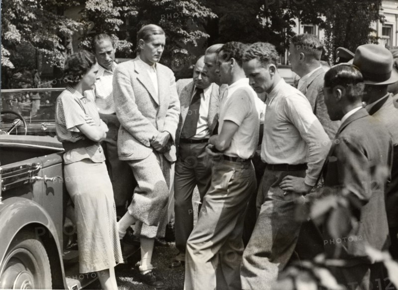 Leni RIEFENSTAHL at a director's meeting in 1936