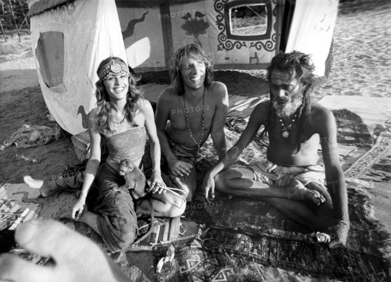 Uschi OBERMAIER on the beach in Goa in 1976