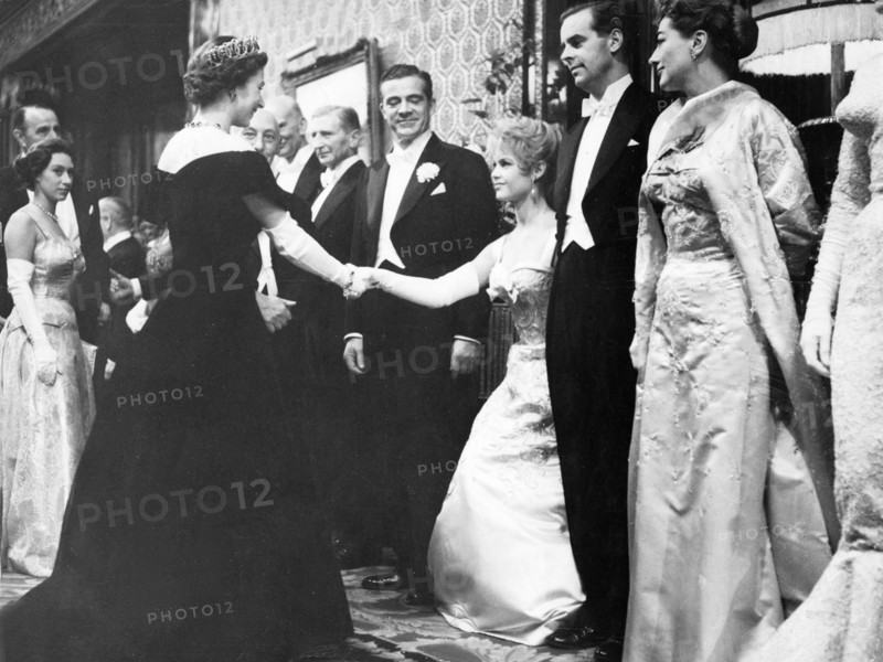 Brigitte BARDO, Welcome by Queen ELIZABETH II, 1956