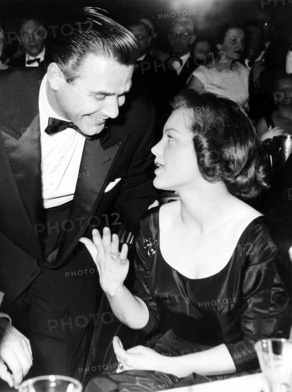 Joachim FUCHSBERGER and Romy SCHNEIDER, Filmball Frankfurt 1956