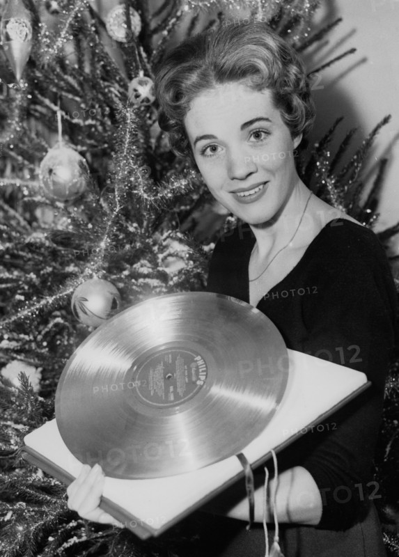 Julie Andrews receives gold record, 1958