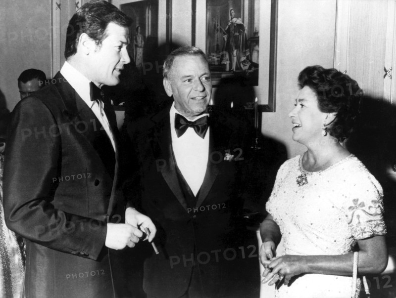 Roger MOORE, Frank SINATRA and Princess MARGARET, London 1977