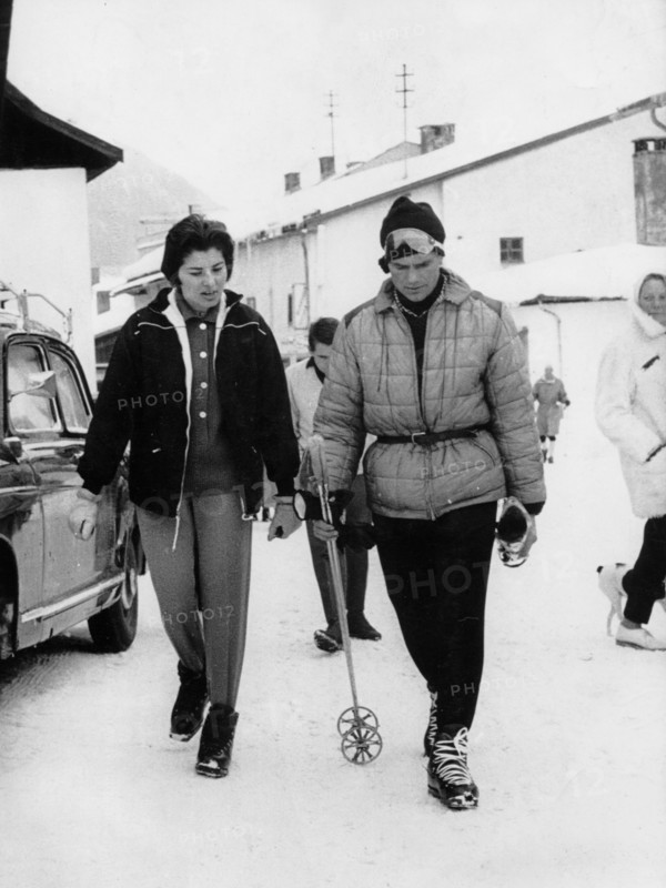 Princess SORAYA and Albert KLIMMER, St. Anton am Arlberg 1959