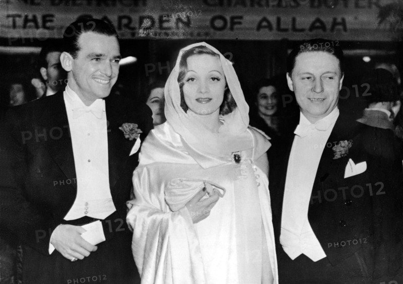 Douglas FAIRBANKS Jr., Marlene DIETRICH and husband Rudolf SIEBER, 1936