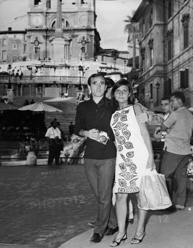 Charles AZNAVOUR with his daughter Patricia, Rome 1963