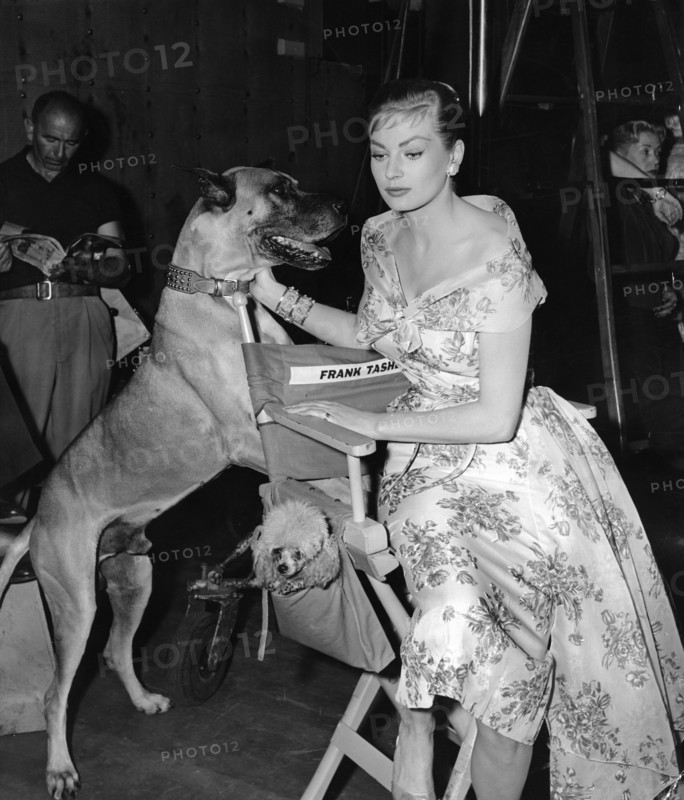 Anita EKBERG and Mr. Bascom filming 'Hollywood or Bust'