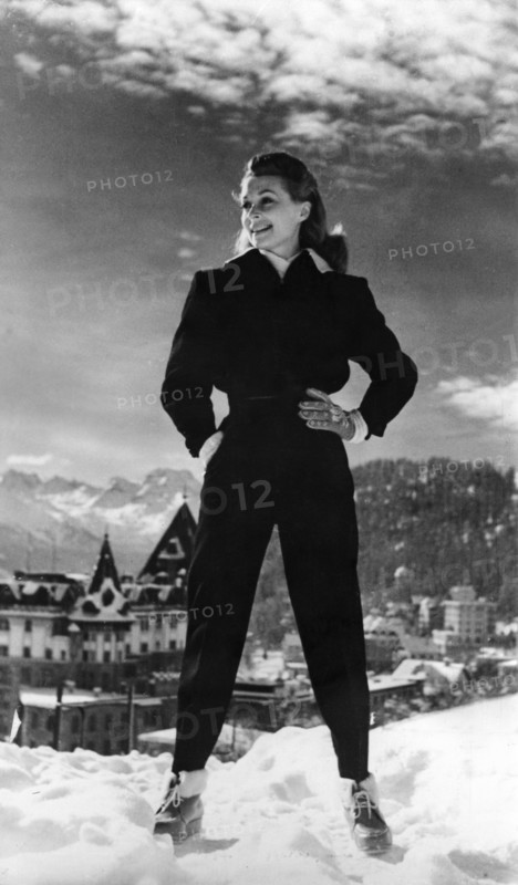 Lilli PALMER in St. Moriz in 1947