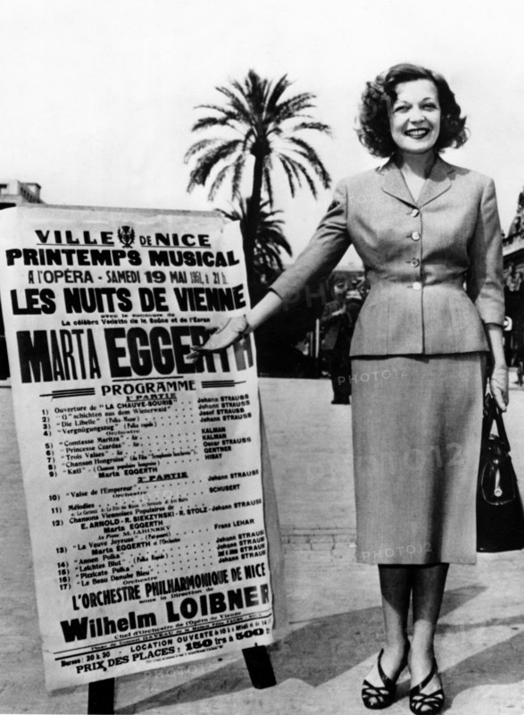 Martha EGGERTH, Nice, 1951