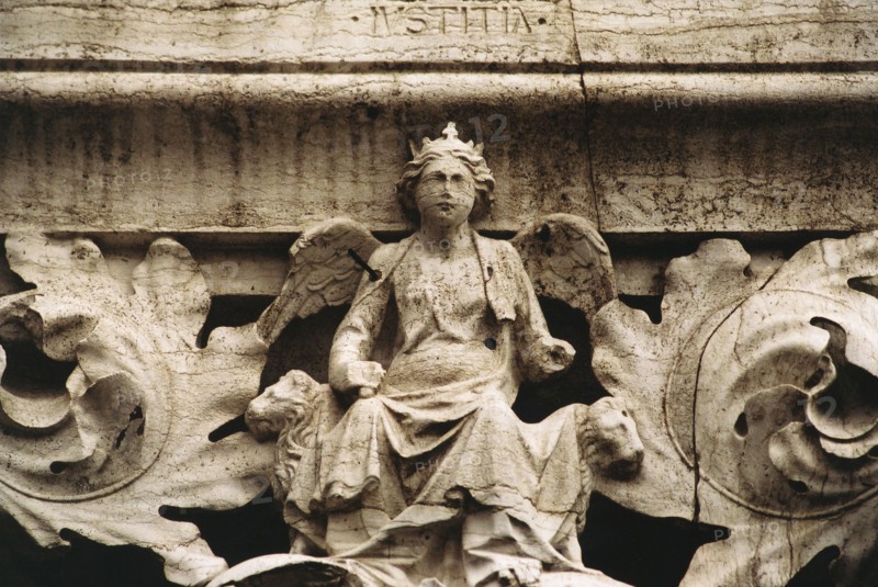 The Ducal Palace in Venice: detail of a sculpted cornice.