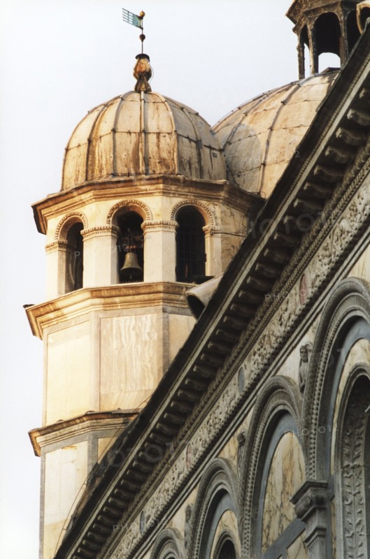 Steeple of the Church of St. Mary of the Miracles in Venice.
