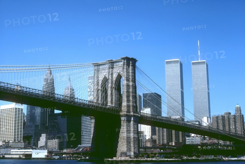 View of Brooklyn Bridge and the World Trade Center, Manhattan