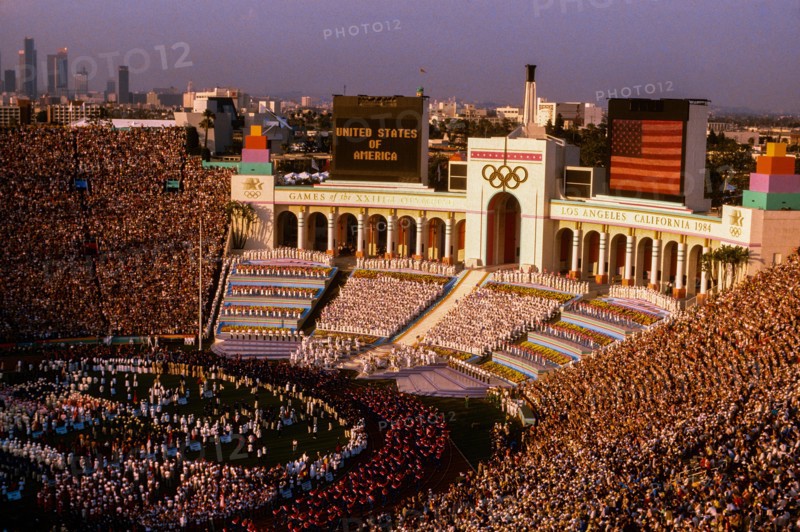 Opening Ceremonies at the 1984 Olympic Summer Games, Los Angeles, CA.
