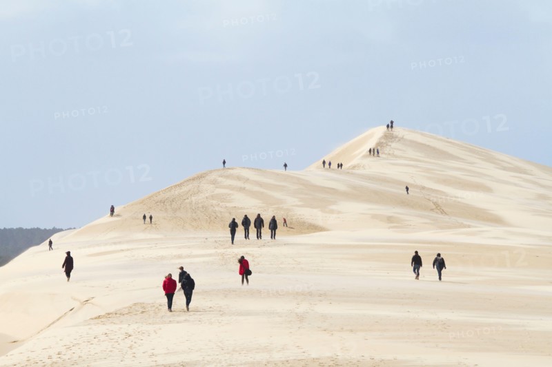 Pyla-sur-Mer, Landes/France; Mar. 27, 2016. The Dune of Pilat is the tallest sand dune in Europe. It is located in La Teste-de-Buch in the Arcachon Ba