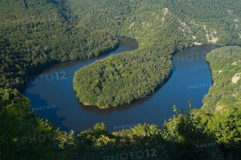 The meander of the sioule river in the auvergne, france, europe near Clermont Ferrand