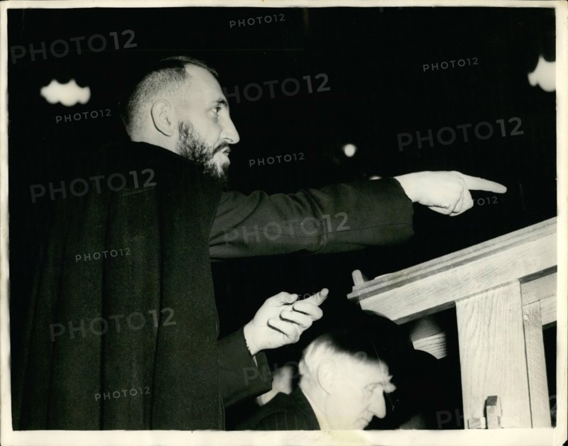 Mar. 03, 1954 - The Abbe Pierre addresses meeting in London The ''modern St. Vincent De Paul''- The famous Abbe Pierre-known in