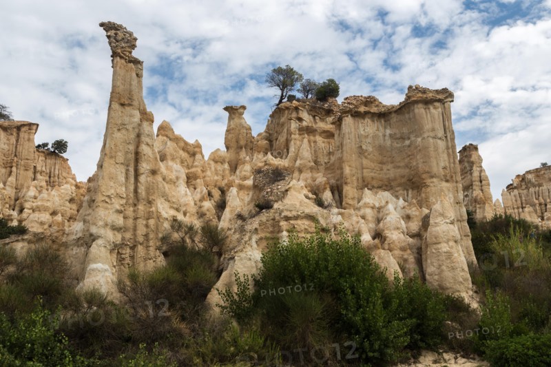 Nature sand columns in Ille-sur-Tet, Pyrenees, France