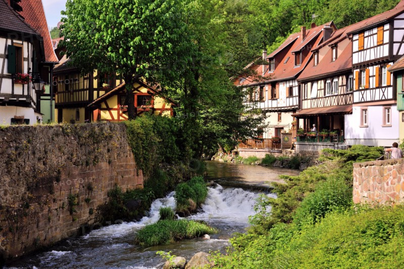 Old picturesque village Kaysersberg, village of wine, member of most beautiful villages of France, eastern France, border to Germany, commune of depar