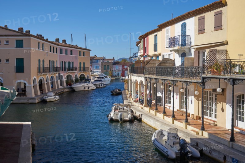 Port Grimaud village and harbour, near St Tropez, Cote d'Azur, Riviera, South of France