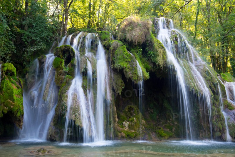 Beautiful waterfalls "cascades des tufs" near Arbois in the Franche ComtÃ© area in France