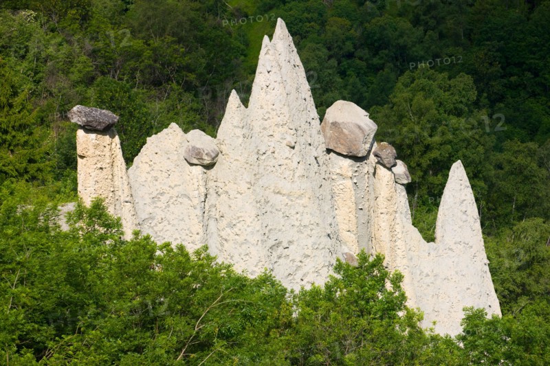 Euseigne, earth pyramids, Switzerland, Europe, canton Valais, nature reserve Val d'Hérens, natural monument, earth pillar, cliff