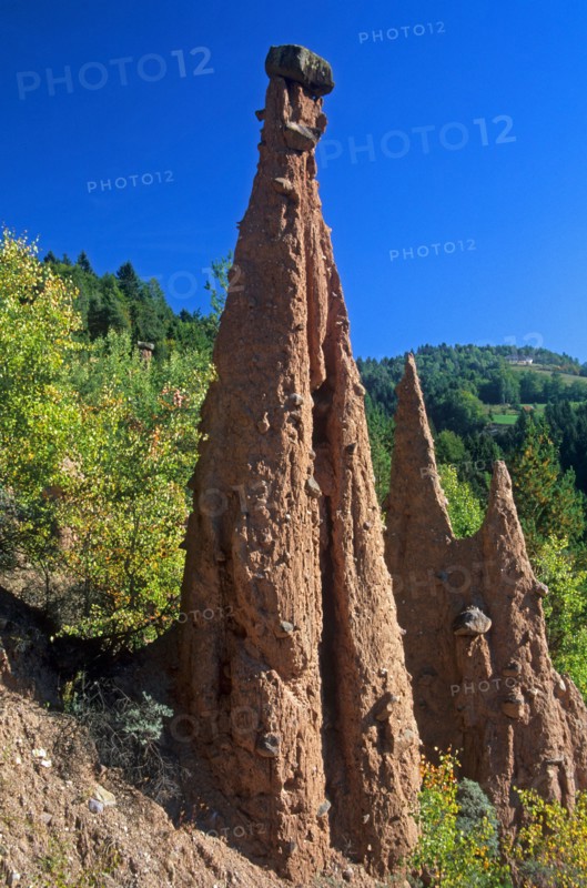 earth pyramids in Ritten, Italy, South Tyrol, Dolomiten , Bolzano