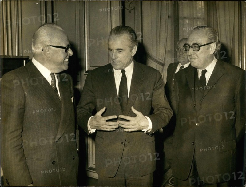 Apr. 13, 1972 - Prime Minister Jacques Chaban-Delmas received Pierre Graber at the Matignon Hotel.
