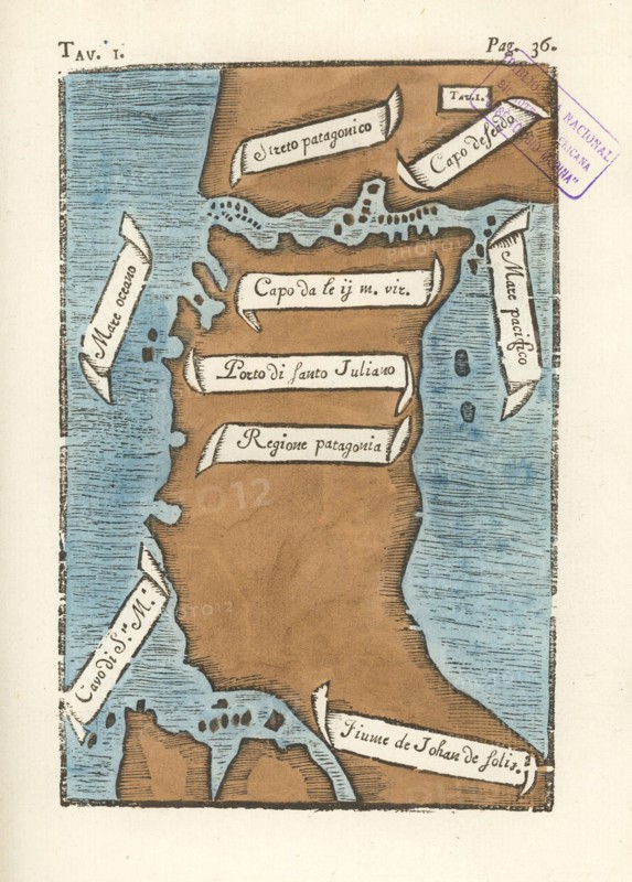 The First Map of the Strait of Magellan, 1520 WDL3972