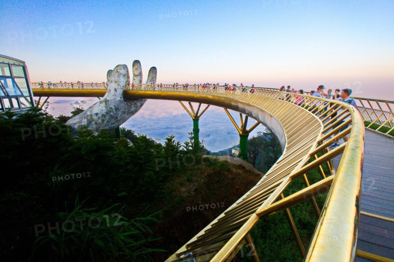 HOI AN TONWLET, DANANG, VIETNAM - FEB. 7, 2019: View of the Golden Bridge in Hoi An.
