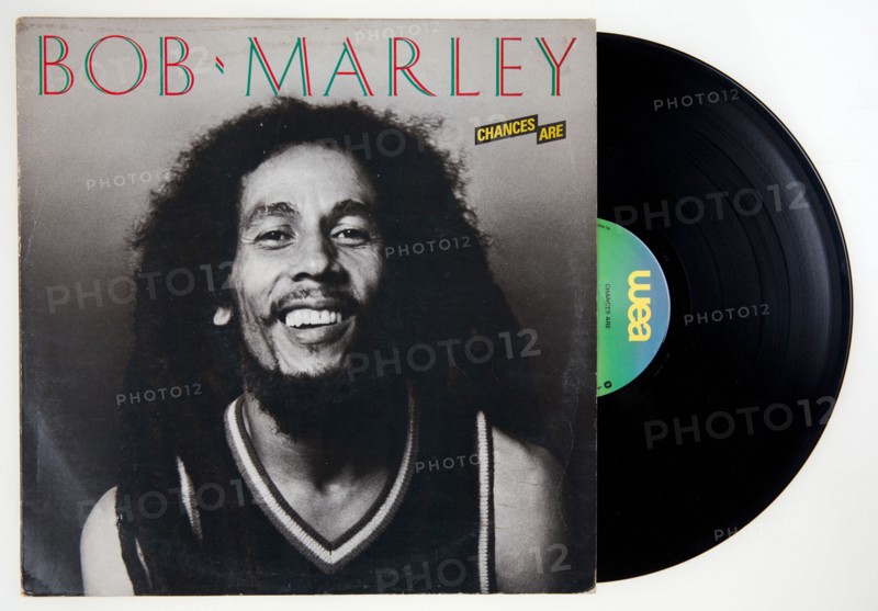 Cover of vinyl compilation album Chances Are by Bob Marley, released 1981 on WEA record label.