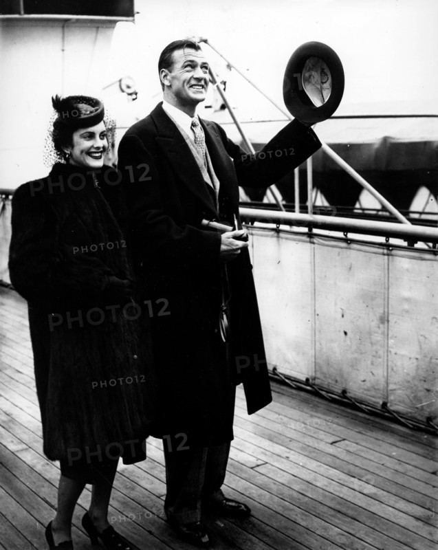 Actor Gary Cooper with wife Veronica Rocky Balfe