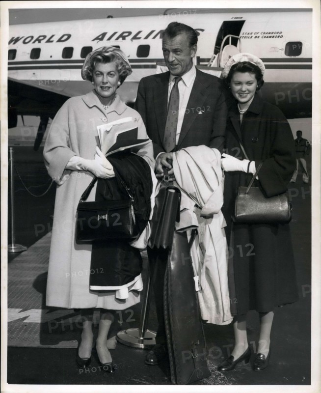 Mar. 31, 2012 - Gary Cooper, His Wife And Daughter, Maria, 17 Years Old, Are Shown As They Boarded A Trans World Airlines Plane