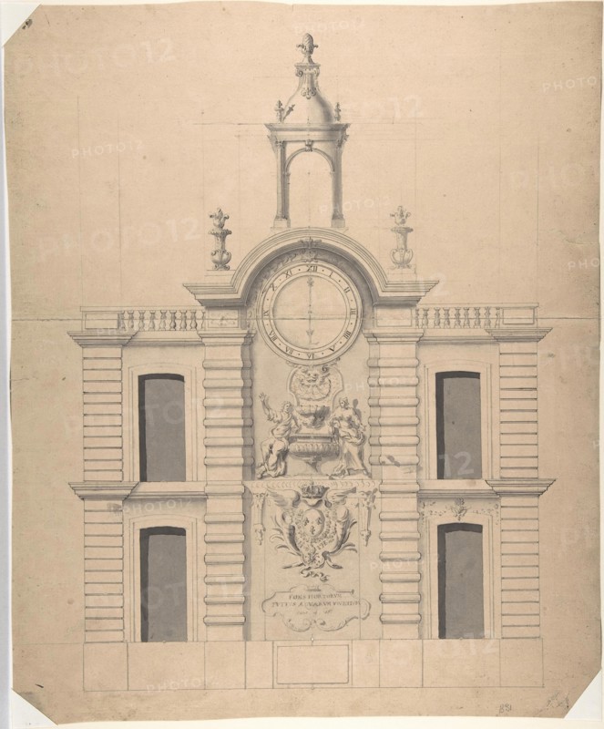 Elevation of the Pompe de la Samaritaine, Paris, Robert de Cotte, ca. 1713–14