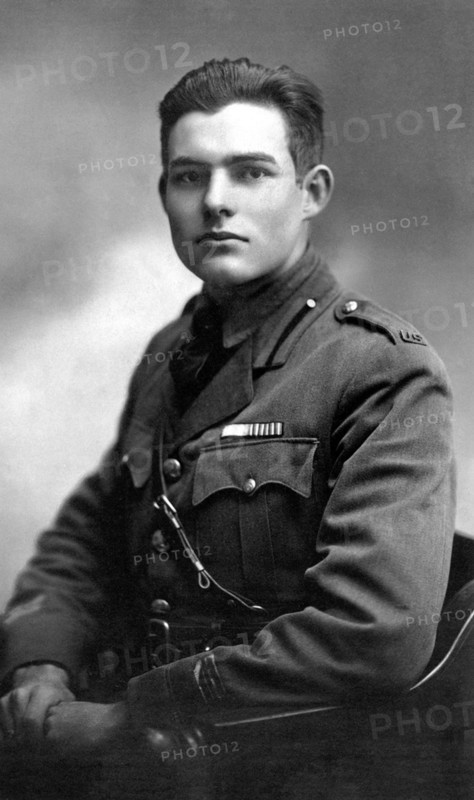 Ernest Hemingway, Ernest Miller Hemingway (1899 – 1961) American novelist. Hemingway in uniform in Milan, 1918