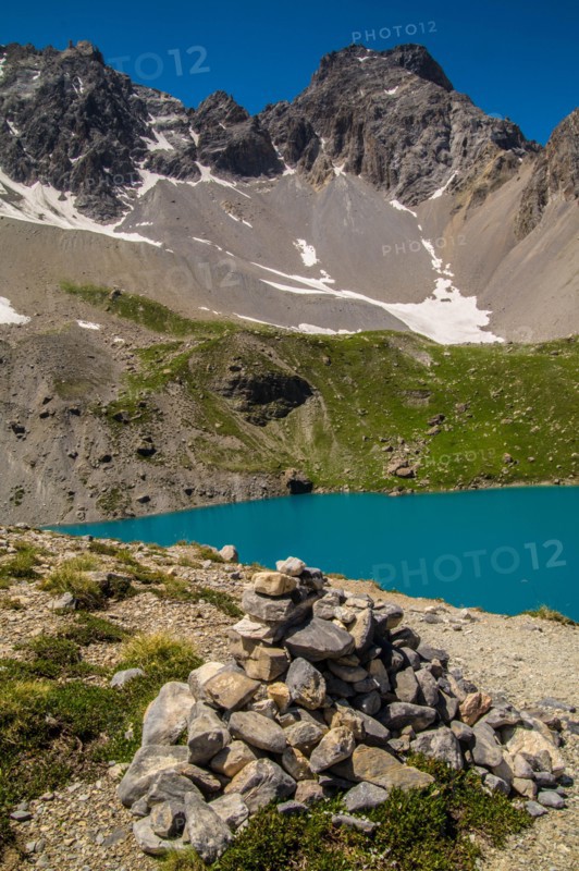 lake sainte anne qeyras in hautes alpes in france