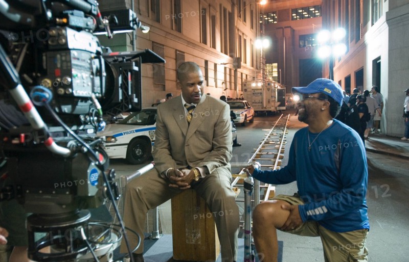 FILMING O/S 'INSIDE MAN' (2006) DENZEL WASHINGTON, SPIKE LEE (DIR) INMN 001-F2