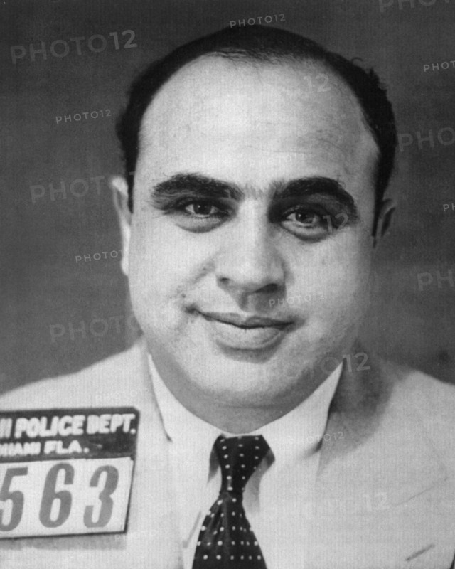 AL CAPONE  (1899-1947) Italian-American gangster in Miami Police photo of 1931