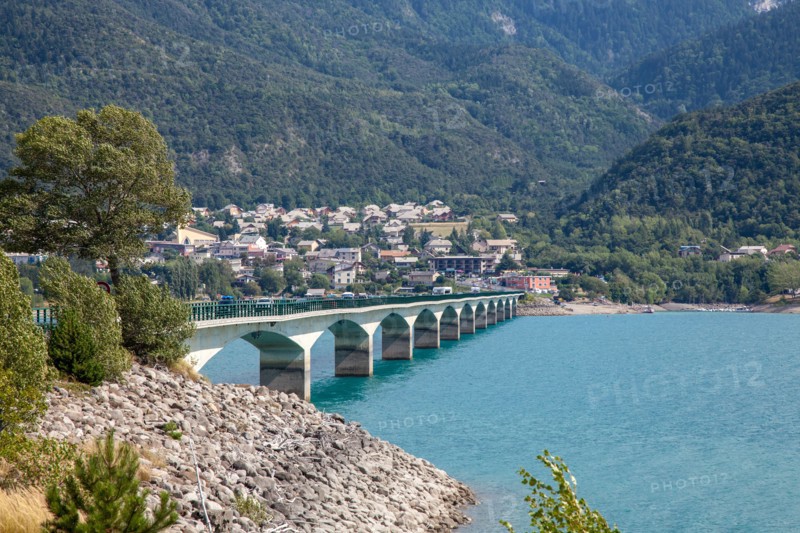 Bridge over the Lac du Serre Poncon, Hautes Alpes, France