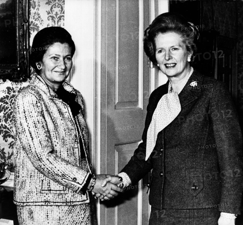 Prime Minister Margaret Thatcher with Simone Veil