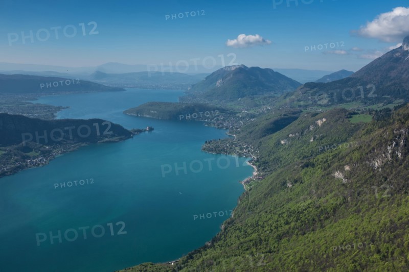 Annecy lake aerial, Haute Savoie , France