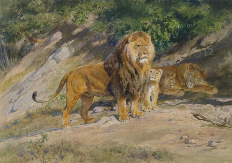 Rosa Bonheur The King watches 1887
