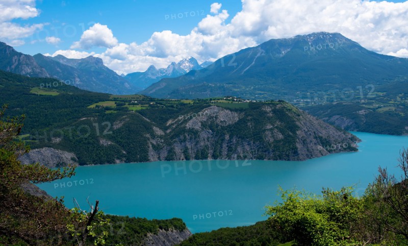 Beautiful lac de Serre Poncon in the French alps in France