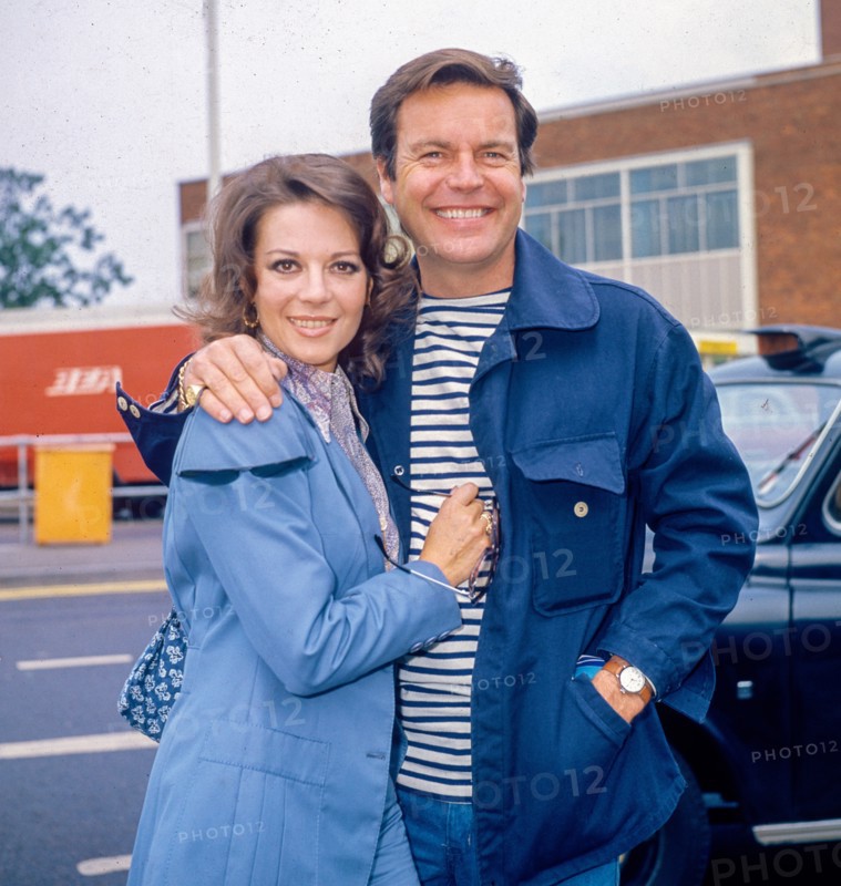 American Actor Robert Wagner and his Natalie Wood leaving Heathrow Airport in May 1976.