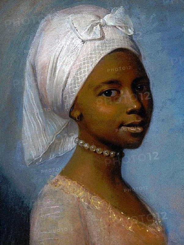 Switzerland: 'Portrait of a Young Black Woman'. Pastel on canvas painting formerly attributed to Jean-Étienne Liotard (1702-1789), late 18th century.

Jean-Étienne Liotard (1702–1789) was a Swiss-French painter. although not primarily an Orientalist, his paintings contain some Orientalist themes, notably 'Portrait of Richard Pocoke' (1738), 'Portrait of Monsieur Levett English Merchant in Tatar Costume' (1740), 'Turkish Woman with Maidservant' (1742), and (formerly) 'Portrait of a Young Black Woman'.