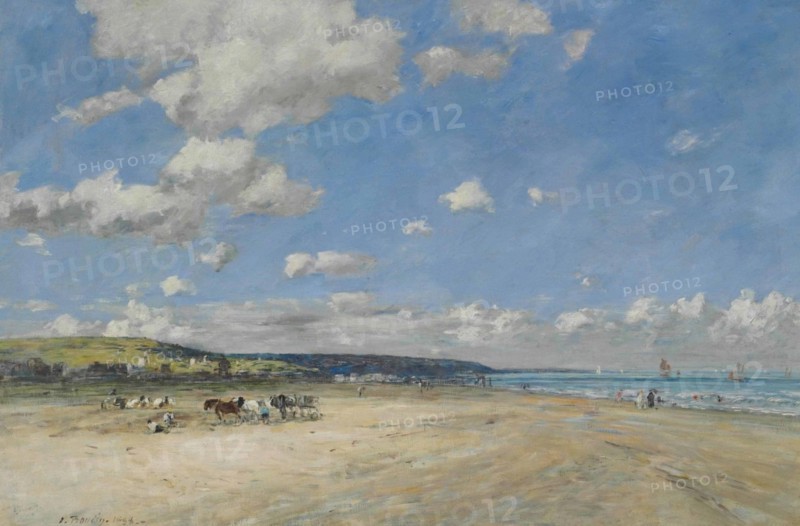 Eugène Boudin - La plage de Tourgeville.