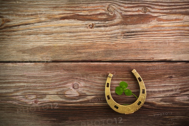 Vintage clover on wooden background, great design for any purposes. Saint patrick day.