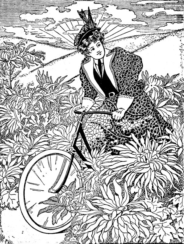 End of the 19th Century free spirit woman on a bike from On the road to health and happiness by Charles A. Vogeler Company [Advertising] Publication date 1897