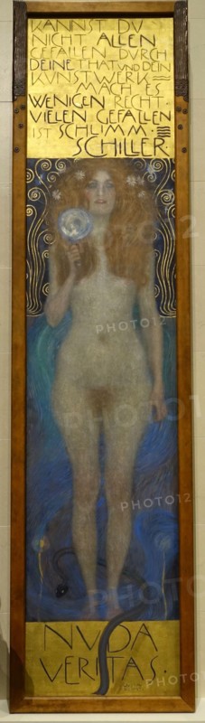 Nuda Veritas by Gustav Klimt, 1899, oil on canvas -