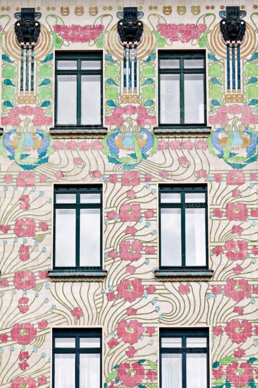 Majolikahaus (Majolica) House at No. 40 Linke Wienzeile (1899), Vienna, Austria