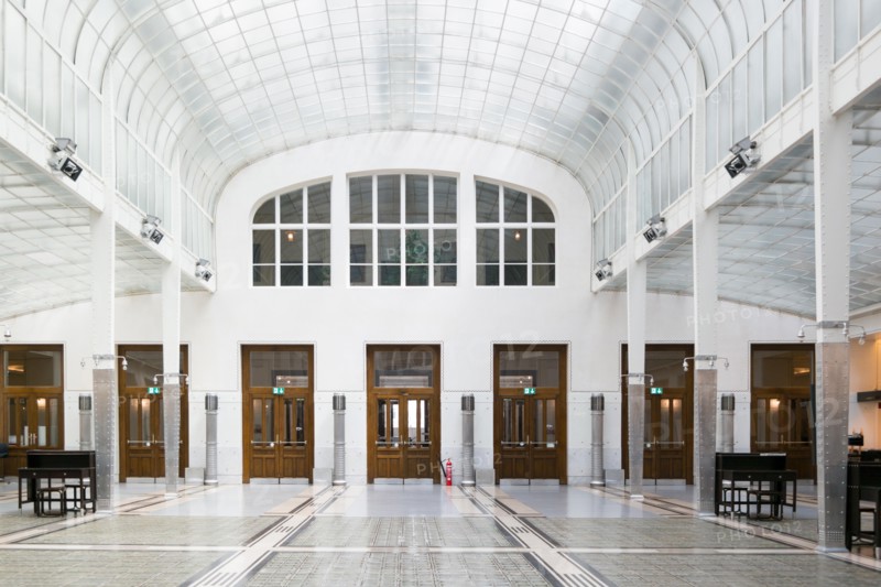 Main hall of Austrian Post Office Savings Bank in Vienna, Austria